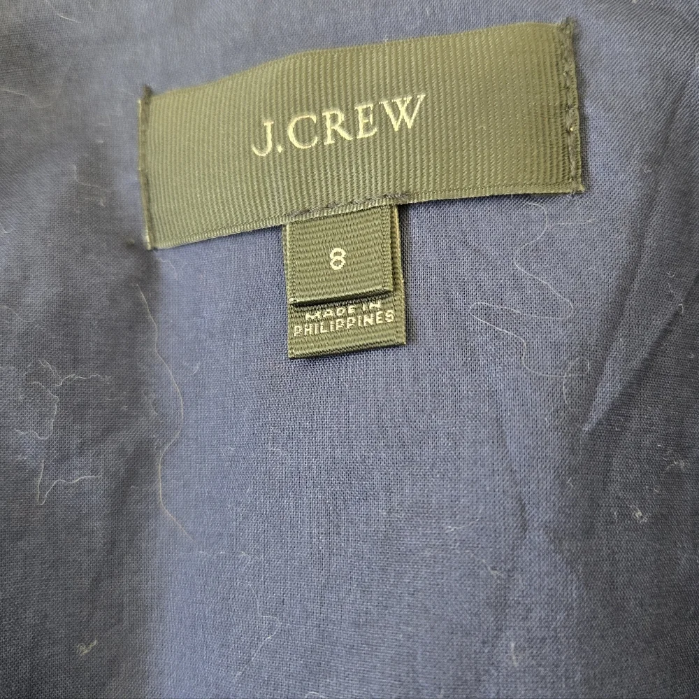 J. Crew Unstructured blazer in Cotton-linen Deep Water Blue Womens Size 8 Preppy